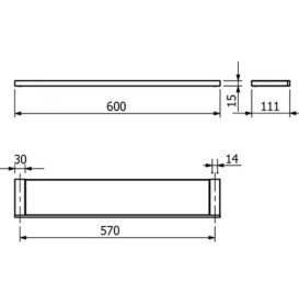 Полиця для ванної Kludi Vela C 60 см брашована бронза PVD 31973N1