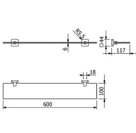 Полиця для ванної кімнати Kludi Vela S 60 см чорний матовий 2597339