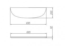 Полочка для ванной Kolpa San Milo 695х200 мм белый 591630