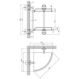 Полочка для ванной Kroner KRM Elbe-ACG2907-2 угловая стекло CV022866