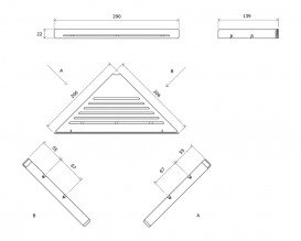 Полочка для ванной Ravak Slim C алюминий/латунь сатин/хром X07P578