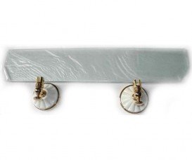 Поличка для ванної скляна з настінним тримачем All.Pe Margherita золото / білий CR HA018