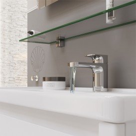 Полочка для ванной Sanwerk 800х120х6 мм стеклянная сверхпрозрачная ZC0000146