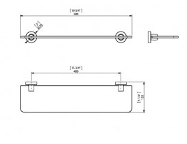 Полочка для ванной Sonia Tecno Project 50 см латунь/стекло белый 176878