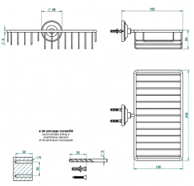 Полочка для ванной THG Broadway a Manettes комбинированная золото A04 H44 02620