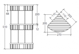 Поличка для ванної потрійна Lineabeta Filo на гачках метал хром 50033.29