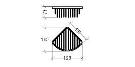 Полочка для ванной угловая Lineabeta Filo металл хром 50001.29