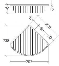 Полочка для ванной угловая Lineabeta Filo металл хром 50003.29