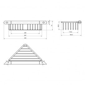 Поличка для ванної Volle Teo кутова поручень-поличка хром з білою вставкою 15-88-721