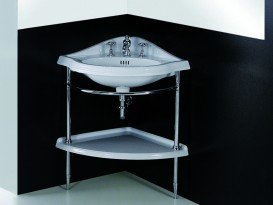 Полочка под раковину Simas Arcade угловая 54х54 см керамика белый AR 894