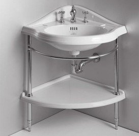 Полочка под раковину Simas Arcade угловая 54х54 см керамика белый AR 894