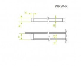 Полотенцедержатель для душевой кабины Radaway правосторонний черный WRW54-R