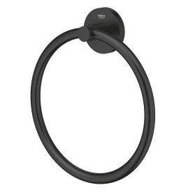 Рушникотримач-кільце Grohe Essentials метал чорний матовий 1024612430