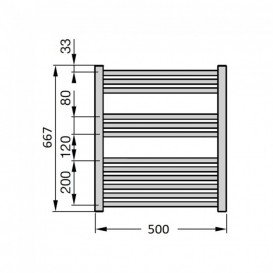 Полотенцесушитель електричний Zehnder Klaro з теном hots прихованого монтажу чорний матовий ZSL-080-050-9017-HOTS-HID