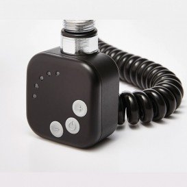 Полотенцесушитель електричний Zehnder Virando з теном HEC з проводом чорний матовий AB-120-050-9017-HEC-SC