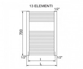 Рушникосушарка водяна Cordivari RDT Lisa 22 50х70 см сталь білий 3551646101002