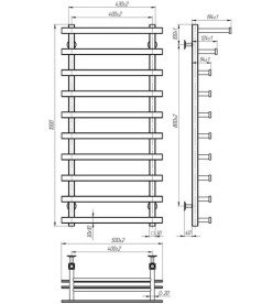 Полотенцесушитель водяной Deffi Agata П10 400x1000 боковое левое подключение хром A.AG.100.40.10.C.B