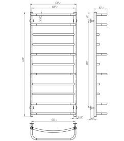 Полотенцесушитель водяной Deffi Аквамикс П11 500х1200 нижнее подключение хром C.AM.120.50.11.C.A