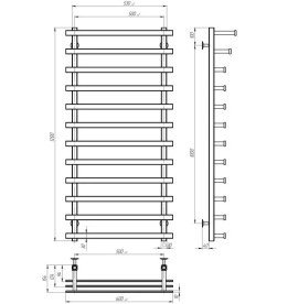 Полотенцесушитель водяной Deffi Breeze П12 500x1200 нижнее подключение белый A.BZ.120.50.12.W.A