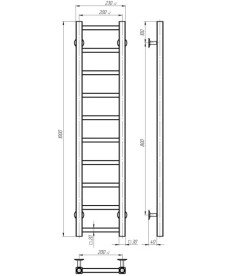 Сушка для рушників водяна Deffi Forest П10 200х1000 бічне ліве підключення білий A.FR.100.20.10.W.B