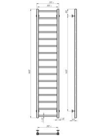Полотенцесушитель водяной Deffi Forest П16 300х1600 нижнее подключение хром A.FR.160.30.16.C.A