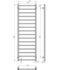 Полотенцесушитель водяной Deffi Forest П16 500х1600 боковое правое подключение белый A.FR.160.50.16.W.C