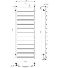 Сушка для рушників водяна Deffi Класик П13 500х1400 бічне праве підключення хром C.DK.140.50.13.C.C