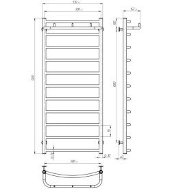 Полотенцесушитель водяной Deffi Классик N П11 500х1200 боковое правое подключение белый C.KN.120.50.11.W.C