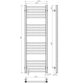 Сушка для рушників водяна Deffi Lima П20 400х1300 бокове ліве підключення хром A.LI.130.40.20.C.B
