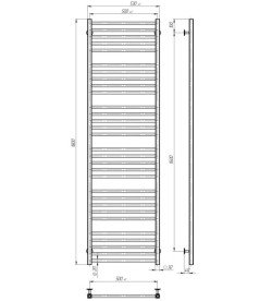 Сушка для рушників водяна Deffi Lima П30 500х1800 бічне праве підключення чорний A.LI.180.50.30.B.C