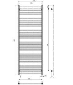 Полотенцесушитель водяной Deffi Lima П30 600х1800 нижнее подключение черный A.LI.180.60.30.B.A