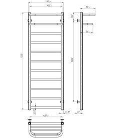 Сушка для рушників водяна Deffi Lux Hotel П11 400х1200 нижнє підключення хром A.LH.120.40.11.C.A