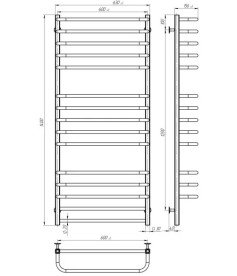Сушка для рушників водяна Deffi Lux П15 600х1400 бічне праве підключення хром A.LU.140.60.15.C.C