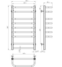 Сушка для рушників водяна Deffi Lux П9 400х800 нижнє підключення білий A.LU.80.40.9.W.A