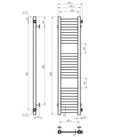 Полотенцесушитель водяной Deffi Magnus П15 200х1000 боковое правое подключение хром A.MA.100.20.15.C.C