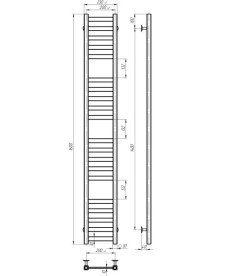 Сушка для рушників водяна Deffi Magnus П20 200х1600 нижнє підключення чорний A.MA.160.20.20.B.A