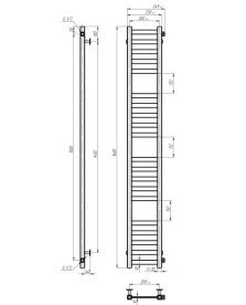 Сушка для рушників водяна Deffi Magnus П20 200х1600 бічне праве підключення хром A.MA.160.20.20.C.C