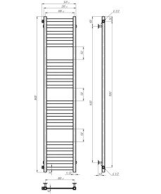 Сушка для рушників водяна Deffi Magnus П20 300х1600 бічне ліве підключення хром A.MA.160.30.20.C.B