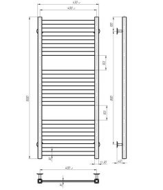 Сушка для рушників водяна Deffi Magnus П15 400х1000 нижнє підключення хром A.MA.100.40.15.C.A