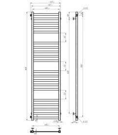 Полотенцесушитель водяной Deffi Magnus П20 400х1600 боковое левое подключение хром A.MA.160.40.20.C.B