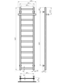 Сушка для рушників водяна Deffi Nicolе П12 300х1400 нижнє підключення хром A.NI.140.30.12.C.A