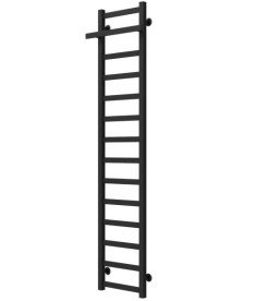 Полотенцесушитель водяной Deffi Nicolе П14 400х1600 боковое правое подключение черный A.NI.160.40.14.B.C