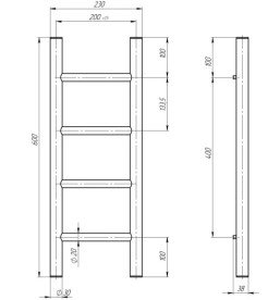 Полотенцесушитель водяной Deffi Орион П4 200х600 боковое левое подключение хром C.OR.60.20.4.C.B