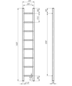 Полотенцесушитель водяной Deffi Орион П8 200х1400 боковое правое подключение белый C.OR.140.20.8.W.C