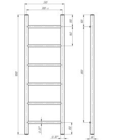 Сушка для рушників водяна Deffi Оріон П6 300х1000 бічне праве підключення хром C.OR.100.30.6.C.C