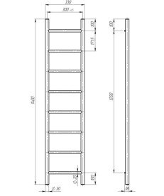 Полотенцесушитель водяной Deffi Орион П8 300х1400 нижнее подключение черный C.OR.140.30.8.B.A