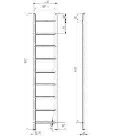 Сушка для рушників водяна Deffi Оріон П9 300х1600 бічне ліве підключення білий C.OR.160.30.9.W.B