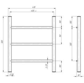 Полотенцесушитель водяной Deffi Орион П3 400х500 нижнее подключение белый C.OR.50.40.3.W.A
