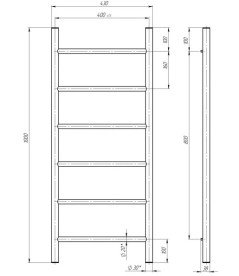 Сушка для рушників водяна Deffi Оріон П6 400х1000 бічне ліве підключення хром C.OR.100.40.6.C.B