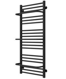 Полотенцесушитель водяной Deffi Sigma П21 500х1200 боковое левое подключение черный A.SI.120.50.21.B.B